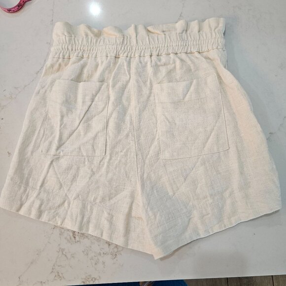 House Of Harlow 1960 Linen Blend Puff Sleeve Top & Shorts Set Size Small Ivory - Picture 7 of 14